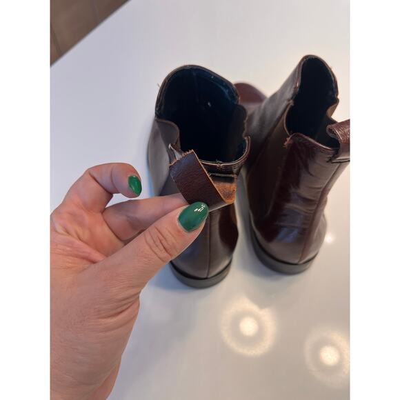 Zara Basic Collection Pointed Toe Chelsea Boots Brown Size 38 - Picture 10 of 11